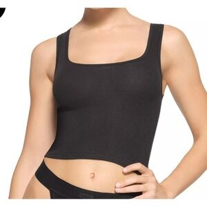 SKIMS‎ Ribbed Tank Crop Top Black S P CH